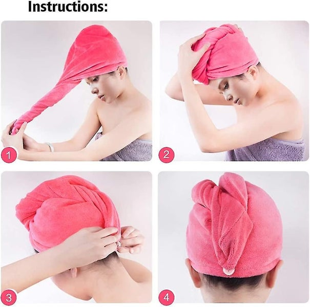 Turban Hair Drying Towel, 2 Pieces Microfiber Towel Quick Dry Hair, Head Towel Carousel 5
