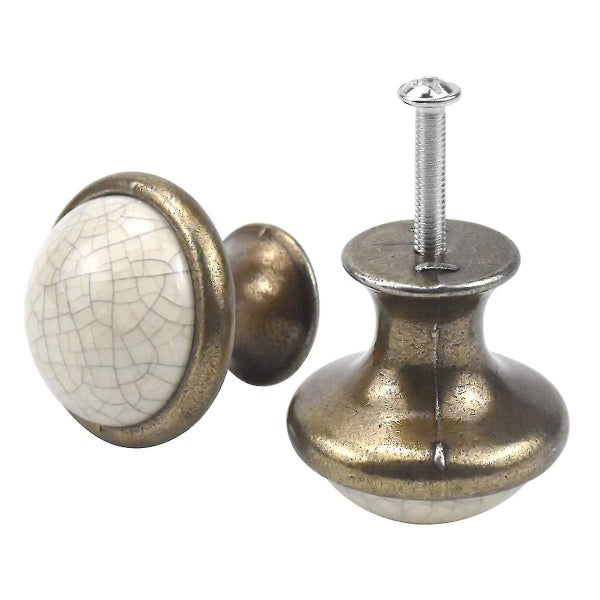 Vintage Cabinet Knobs, 33mm Ceramic Knobs, Vintage Shabby Chic Round Drawer Knob Carousel 3