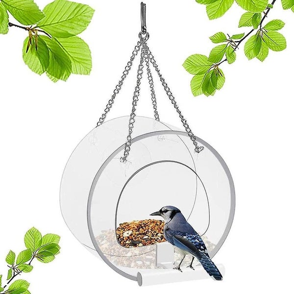 Window Bird Feeder Transparent Bird Feeder Acrylic Bird Feeder Large Window Bird Carousel 1