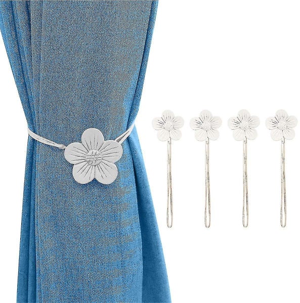 Vintage Magnetic Curtain Tiebacks, 2 Pairs Resin Flower Curtain Buckles With Str Carousel 1