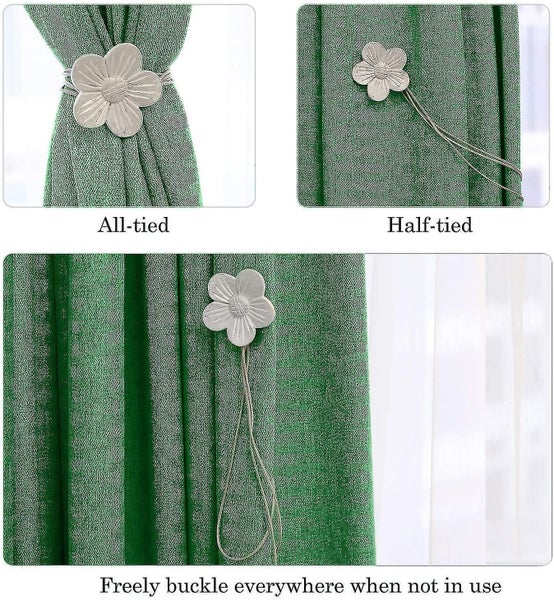 Vintage Magnetic Curtain Tiebacks, 2 Pairs Resin Flower Curtain Buckles With Str Carousel 2