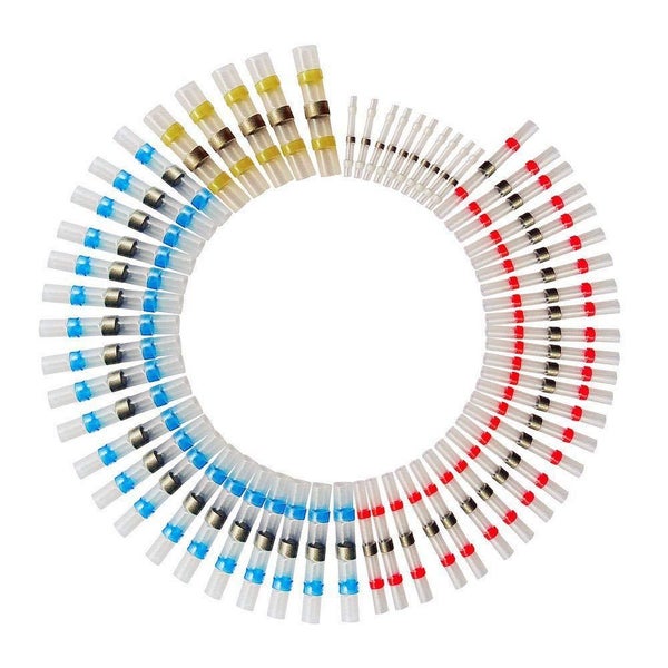 600pcs Solder Seal Sleeve Heat Shrink Butt Wire Connectors Terminals Carousel 2
