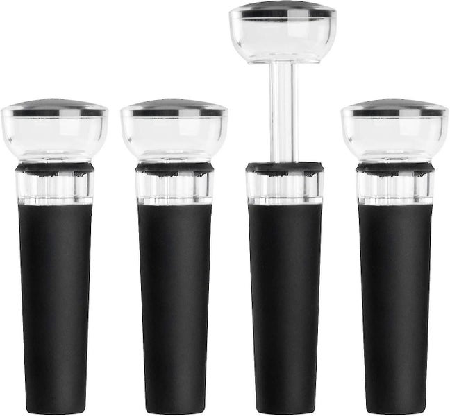 Wine Stoppers 4-pack Of Vacuum Wine Stoppers With Built-in Vacuum Wine Dispenser Carousel 1