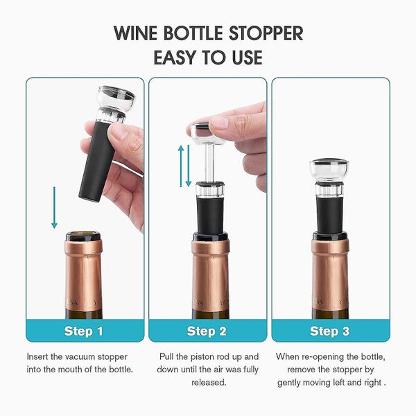 Wine Stoppers 4-pack Of Vacuum Wine Stoppers With Built-in Vacuum Wine Dispenser Carousel 2