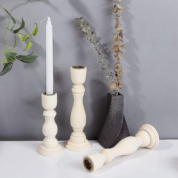 Wooden Candlesticks Holder Antique Candle Holder Handicraft Vintage Brown Candle Carousel 3