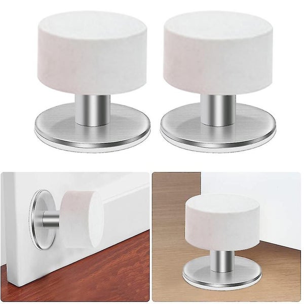 Self-adhesive Door Stoppers Robust Stainless Steel Rubber Stoppers Carousel 1