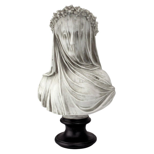 Sculpture Bust Of Veiled Girl, Halloween Creative Interior Decoration, White Carousel 1