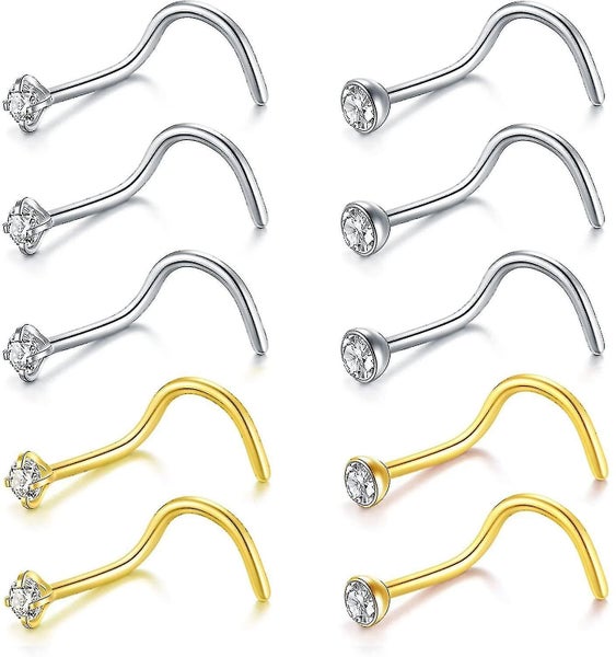 Nose Stud Stainless Steel 2mm Opal Cz Nose Screw Studs Nose Rings For Women Nost Carousel 1