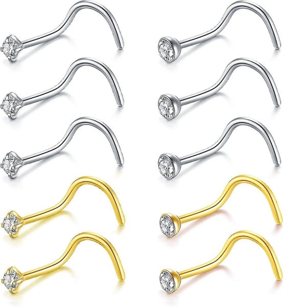 Nose Stud Stainless Steel 2mm Opal Cz Nose Screw Studs Nose Rings For Women Nost Carousel 3