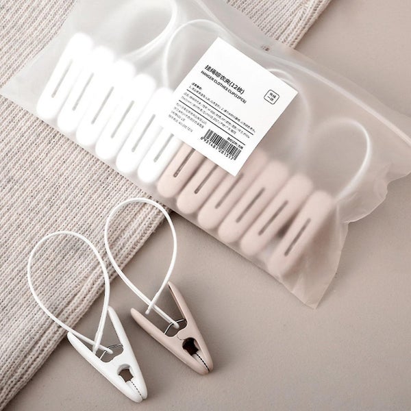 Pack Windproof Clothespin Laundry Clips Socks Hook With Rope Clothespins Clothes Carousel 4
