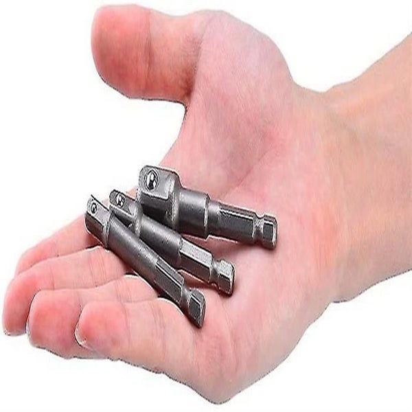 Set Of 3 Hex Adapters For Cordless Screwdrivers 1/4 ", 1/2", 3/8 " Carousel 5