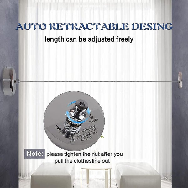 Retractable Clothesline 304 Stainless Steel Durable With Heavy Duty Adjustable R Carousel 2
