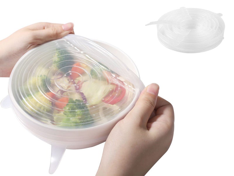 6Pcs Silicone Stretch Lids Food Covers Reusable Carousel 2