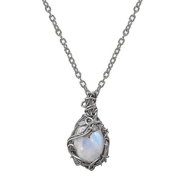 Pendant Necklace 925 Sterling Silver Moonstone Necklaces For Women Female Fashio Carousel 1