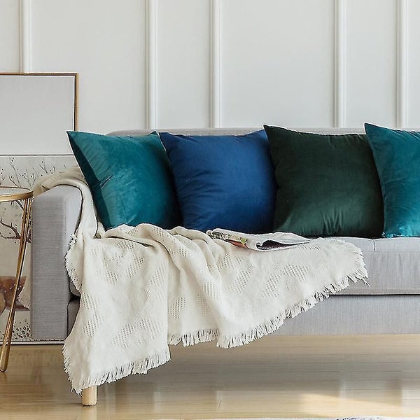 Pack Of 2 Pieces, Velvet Soft Solid Decorative Square Pillowcase Sofa Bedroom Ca Carousel 4