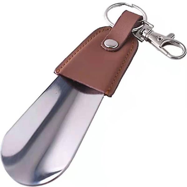 Portable Folding Metal Shoehorn With Key Ring(1pcs-brown) Carousel 1