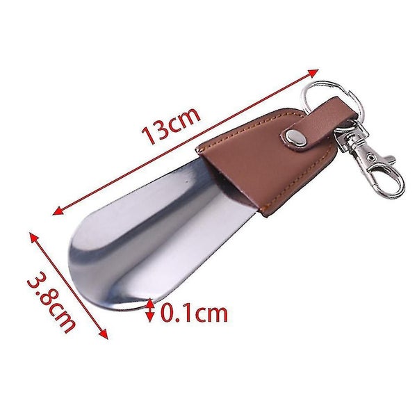 Portable Folding Metal Shoehorn With Key Ring(1pcs-brown) Carousel 2