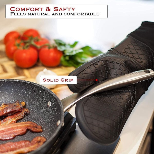 Oven Gloves Heat Resistant Double Mitts Silicone Extra Long 500 Degrees 15 Inche Carousel 5