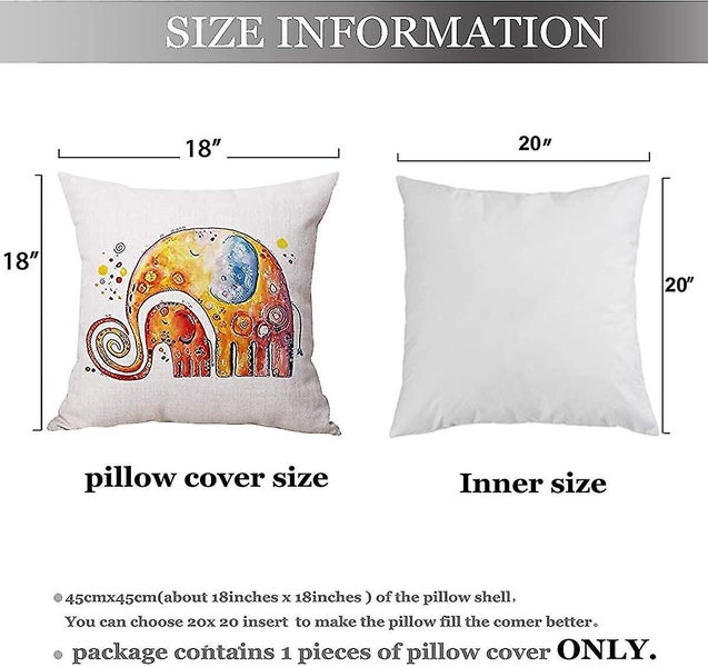 Pillow Case Linen Cotton Cushion Throw Pillow Cover Square 18" X 18" Carousel 2