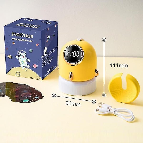 Portable Clock Projector Night Light Rocket Lamp Usb Charging Countdown Project Carousel 5