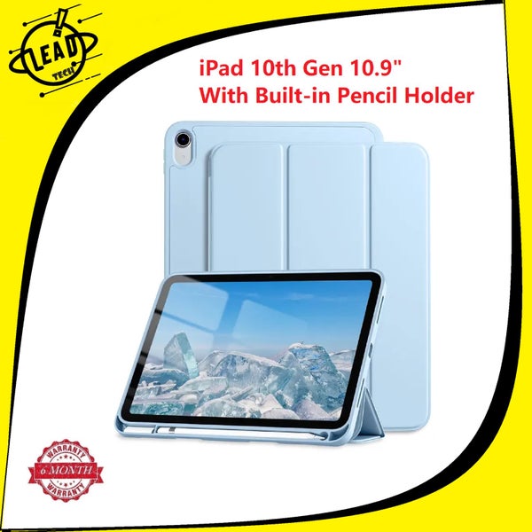 iPad 10.9 NEW iPad 10th Gen 2022 with Pencil Holder, Soft TPU Protective Stand Carousel 1