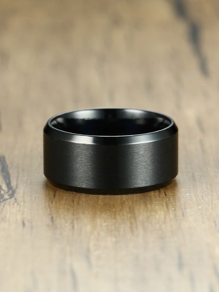 Men's Gun-Metal Black Titanium Band with a Matte Finish Carousel 1