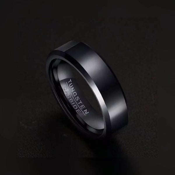 Men's Tungsten Minimalist Band in Polished Black Carousel 1