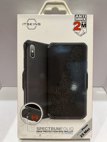 Apple iPhone XS Max ITSKINS Case - Spectrum Folio Black Carousel 1