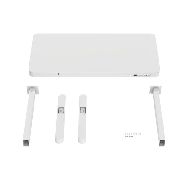 Loctek Ergonomic Height Adjustable Office Desk with Charging Port White Carousel 12