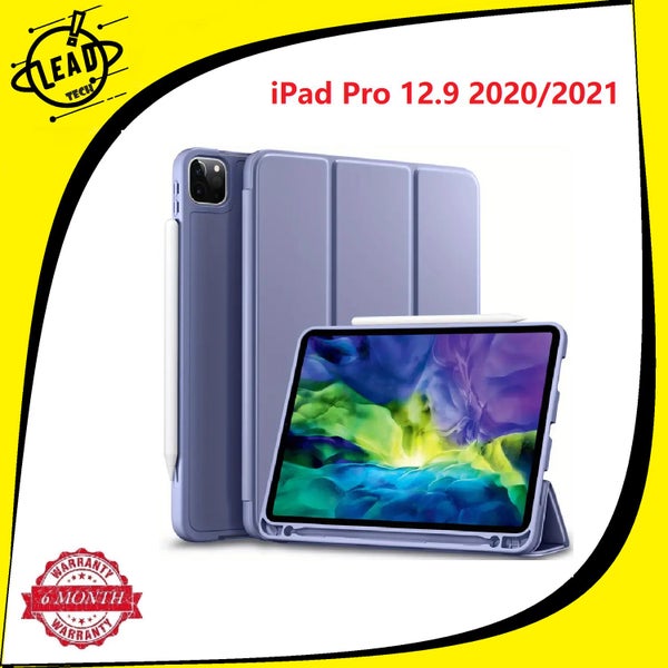 iPad Pro 12.9 Case 2020 With Pencil Holder, Smart iPad Case Purple Carousel 1