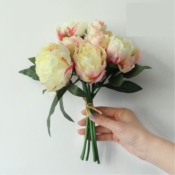 Pink Artificial Silk Flower Vintage Bouquet Rose Peony *Local Buy* Carousel 2