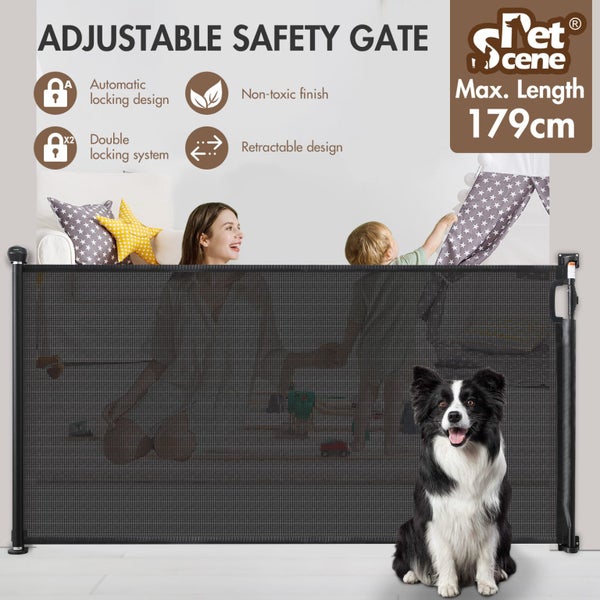 Baby Safety Gate Pet Fence Dog Safe Guard Enclosure Stair Mesh Retractable Carousel 1