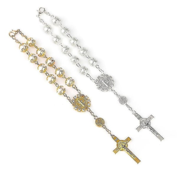 One Decade Auto Rosary Beads Catholic Alloy Bracelet For Women Men Carousel 2