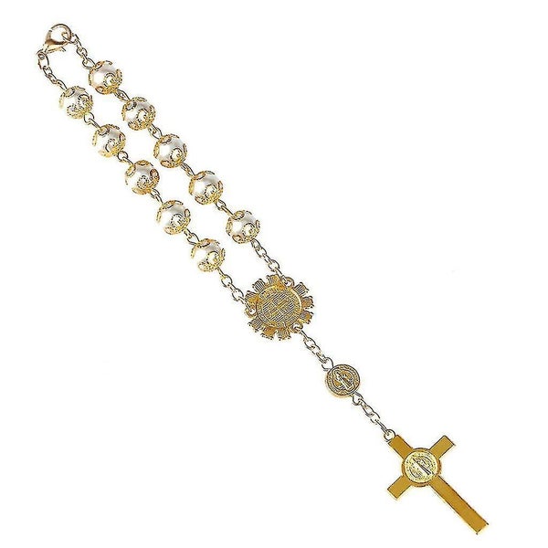 One Decade Auto Rosary Beads Catholic Alloy Bracelet For Women Men Carousel 4