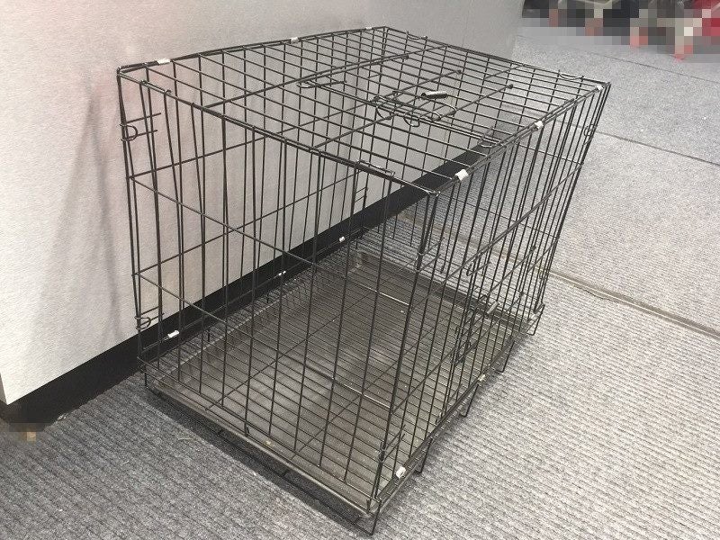Cat Cage - 50CM Wide Collapsible Metal Pet Cage BLACK Carousel 2