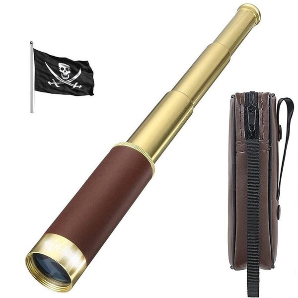 Retro Pirate Telescope Zoomable 25x30 Pocket Monocular Collapsible Captain Jack Carousel 1
