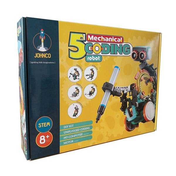 Johnco 5-in-1 Mechanical Coding Fundamentals Robot Kids Learning Fun Toy 8y+ Carousel 1