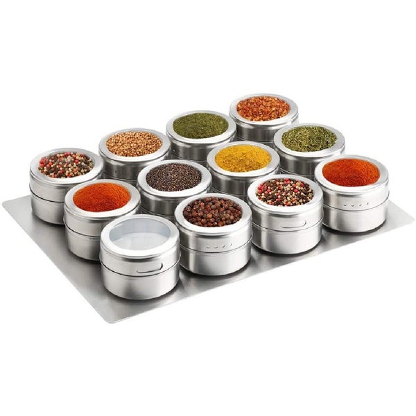 NEW new 12Pcs Spice Jar Tins Spice Rack Food Storage Container *Sale NOW* Carousel 1