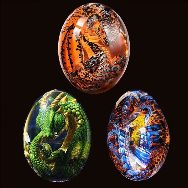 Dragon Egg Crystal Transparent Resin Statue Lava Dinosaur Egg Souvenir Craft Carousel 1