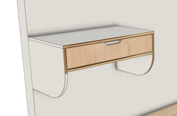 DEAL! Plywood dressing /makeup/office table, w750 x h350 x d460 -wall mounted63614403077889114