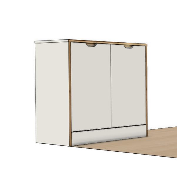 DEAL! Plywood free standing 2-door storage cabinet with soft closing hinges 800W62865827272449114
