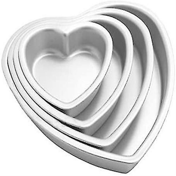 4pcs Aluminium Heart Shaped Cake Pan Set Tin Muffin Chocolate Mold Baking With R Carousel 1