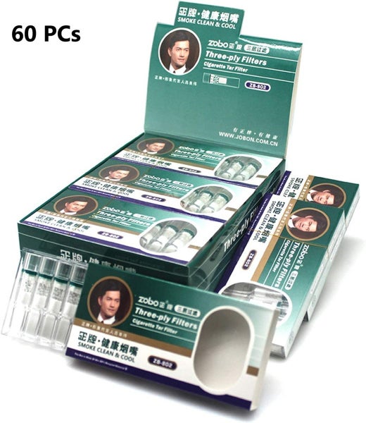 60Pcs|ZOBO Disposable Cigarette Filters Multi-Filtering to Reduce Tar and Smoke64142071073411110