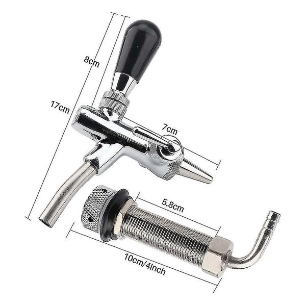 Adjustable Draft Beer Faucet Chrome Plating With 4 Inch Shank Home Brewing Keggi Carousel 5