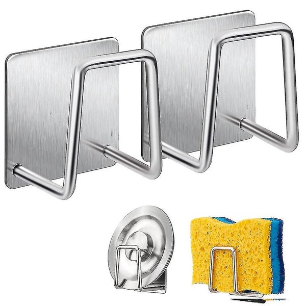 2 Pcs Kitchen Sink Sponge Holder Drain Rack ,accessories Stainless Steel Waterpr Carousel 2
