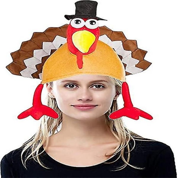 2 Pack Funny Roasted Turkey Hat Thanksgiving Hat Halloween Costume Dress Up Carousel 2