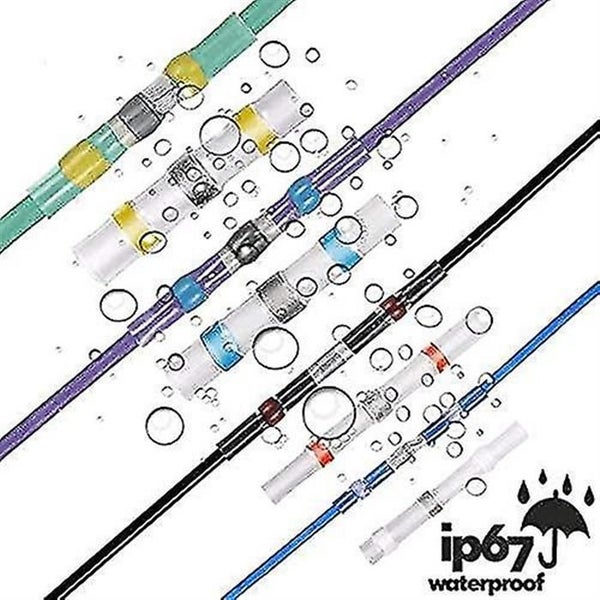 50pcs Solder Joint Wire Connector, Heat Shrink Solder Butt Seal Insulated Electr Carousel 5