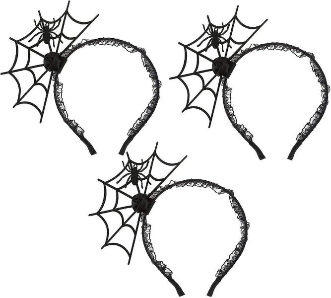 3-pack Halloween Spider Web Headband Cosplay Party Headband Dress Up Hair Access Carousel 1