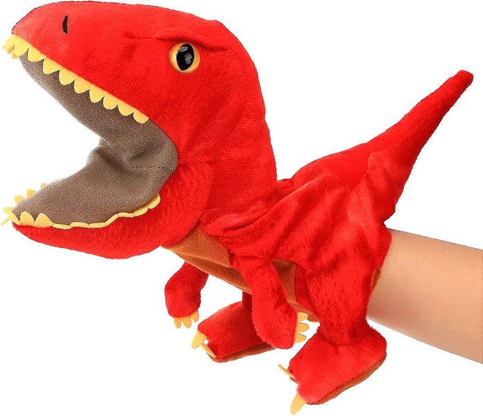 Dinosaur Hand Puppet Plush With Active Mouth For Cosplay Storytelling Pretend Pl Carousel 1