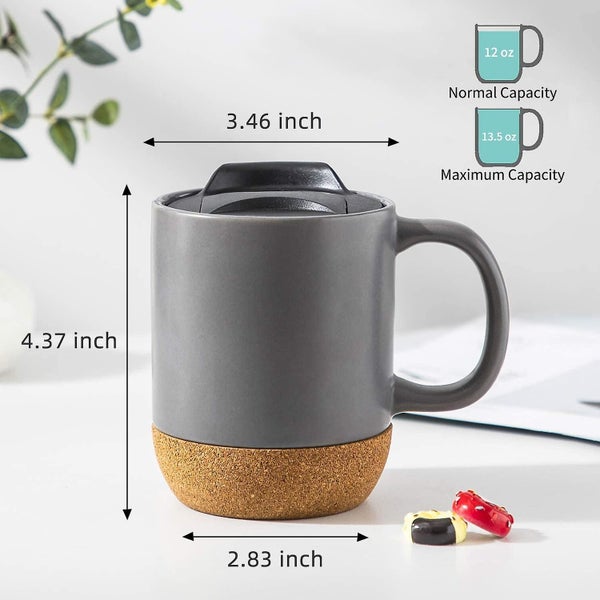 Ceramic Coffee Mug 12 Oz - Coffee Travel Mug Tea Mug With Insulated Cork And Spl Carousel 2
